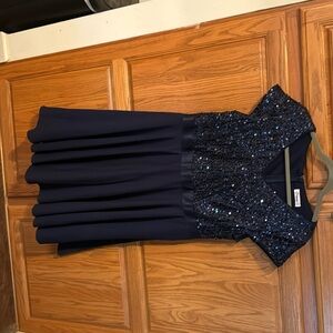 Navy blue sequin bodice 2XL dress
